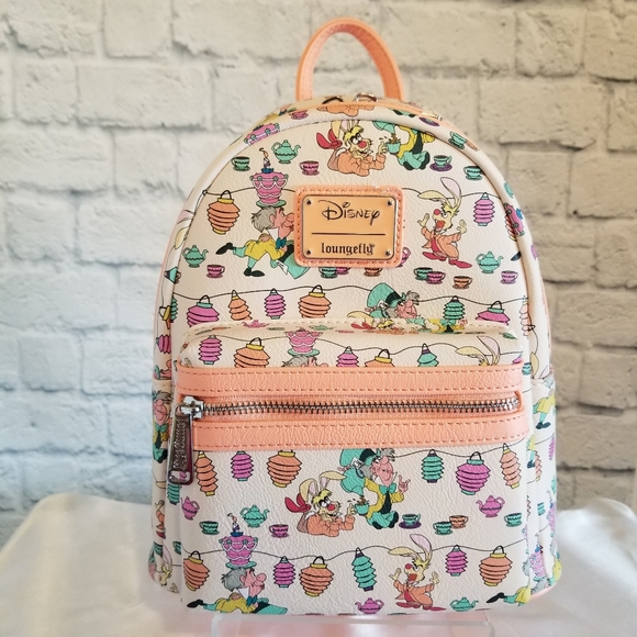 Loungefly Mad Hatter Tea Party Alice in Wonderland Mini Backpack Bag New - Picture 9 of 16